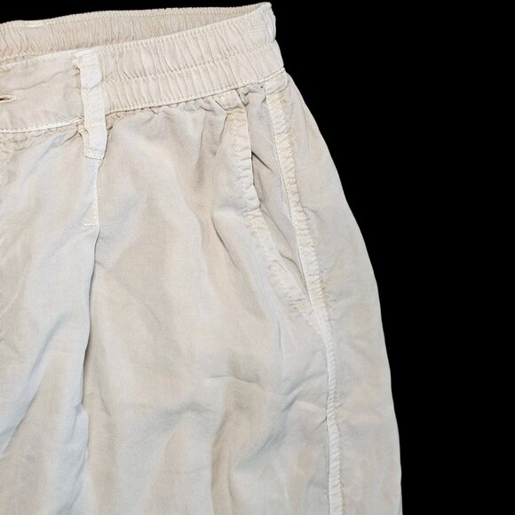 Aerie Pleated Wide Leg Trousers Lyocell Stretchy Waist Sz XS Baggy Pockets Cream - Picture 3 of 8